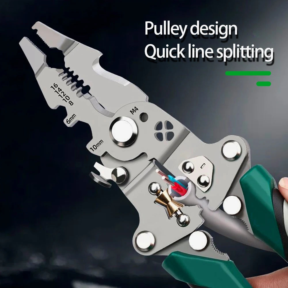 Foldable Wire Stripper & Multi-Function Crimping Pliers