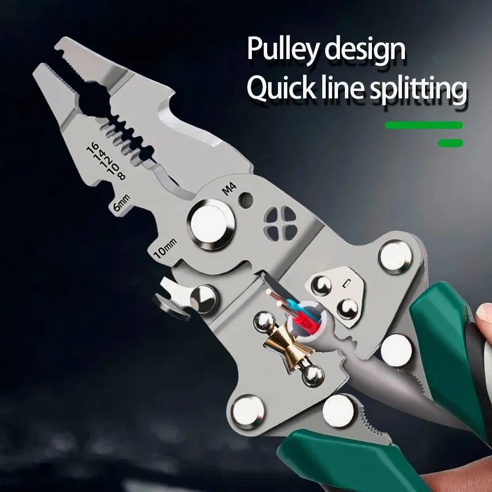 Foldable Wire Stripper & Multi-Function Crimping Pliers