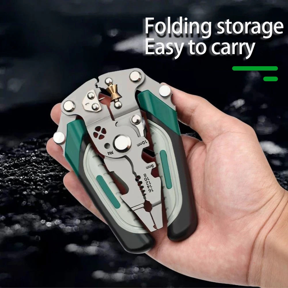 Foldable Wire Stripper & Multi-Function Crimping Pliers