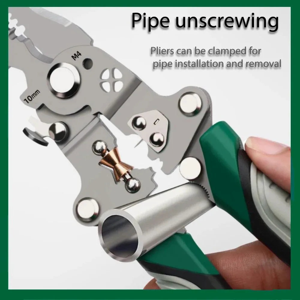 Foldable Wire Stripper & Multi-Function Crimping Pliers