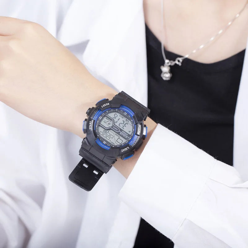 Men's Outdoor Sport Multifunction Digital Watch – Large LED Display, Waterproof & Shock Resistant