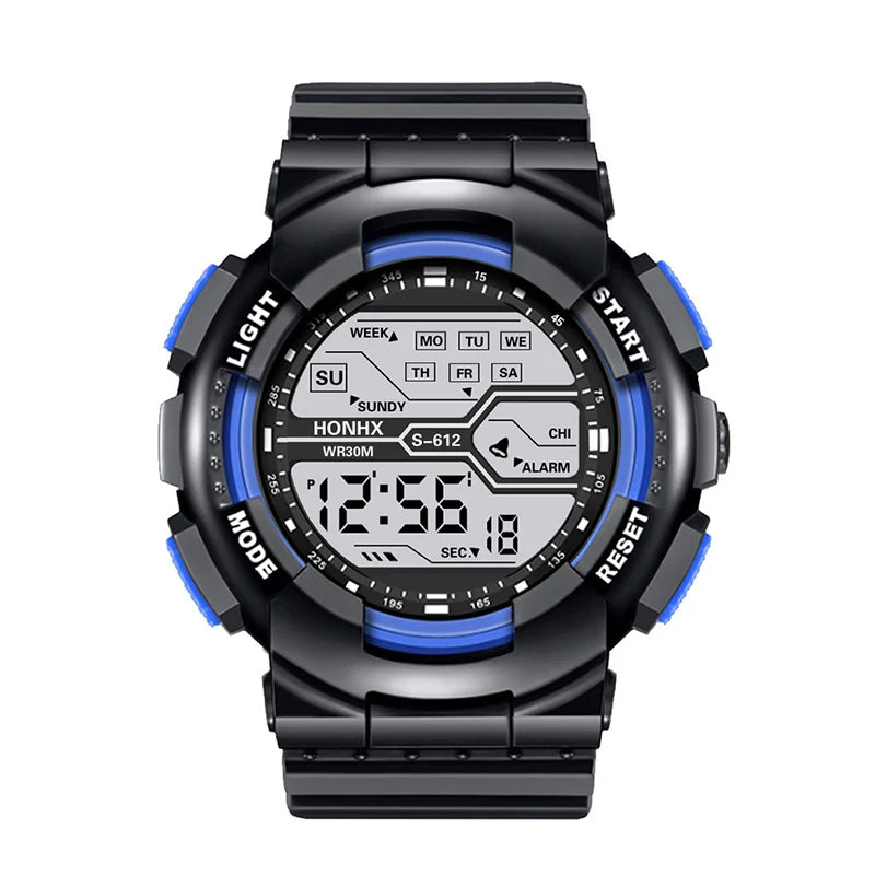 Men's Outdoor Sport Multifunction Digital Watch – Large LED Display, Waterproof & Shock Resistant
