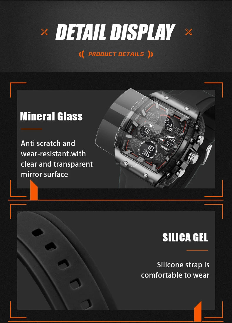 SMAEL Men's Dual Display Sports Watch – Rugged, Stylish, and Multi-Functional