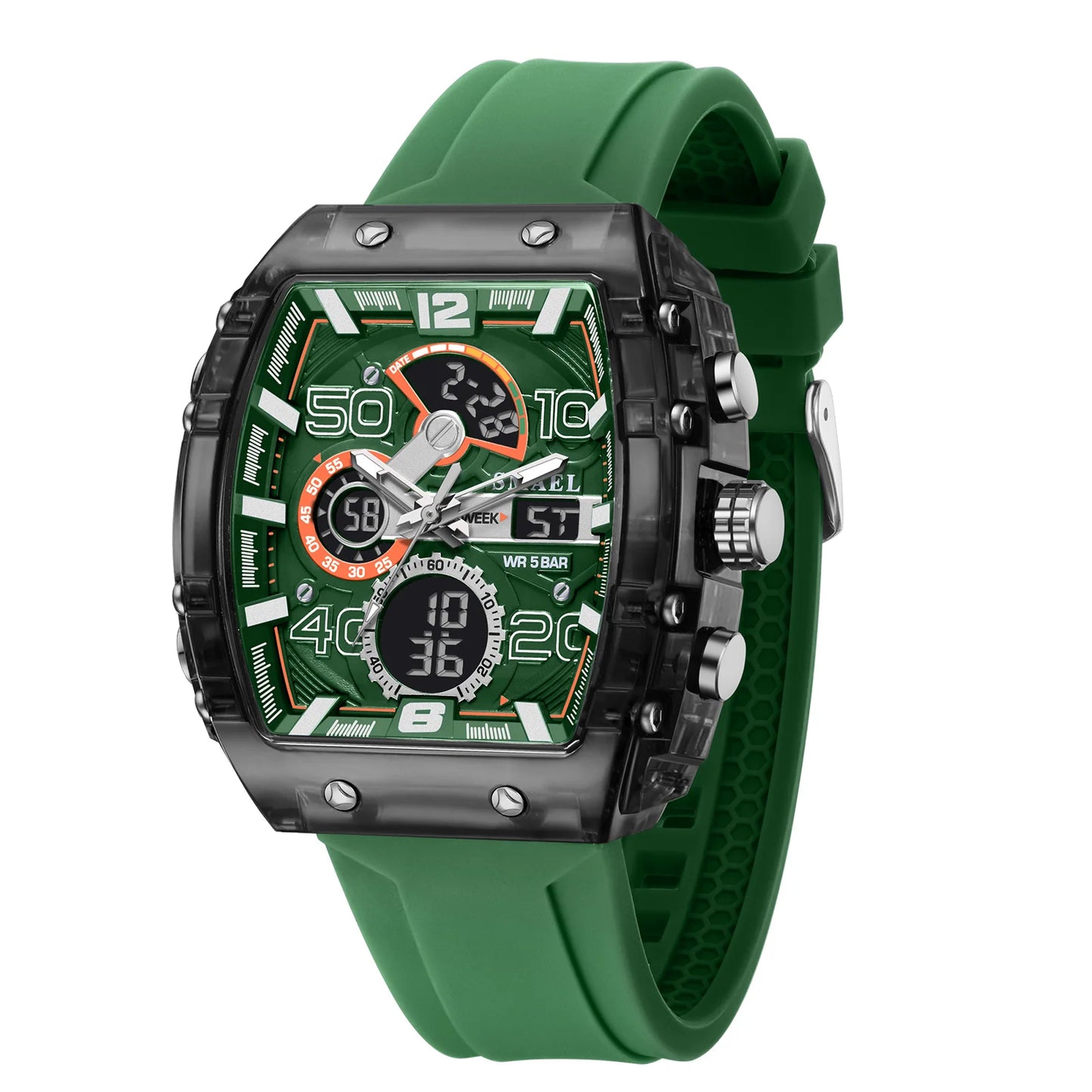 SMAEL Men's Dual Display Sports Watch – Rugged, Stylish, and Multi-Functional