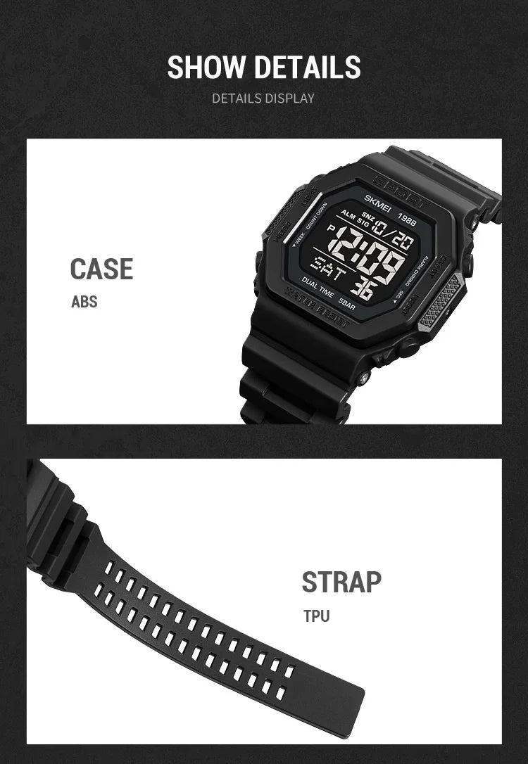 Men's Digital Sport Watch – Rugged LED Military Style