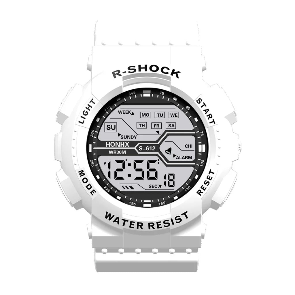 Men's Outdoor Sport Multifunction Digital Watch – Large LED Display, Waterproof & Shock Resistant