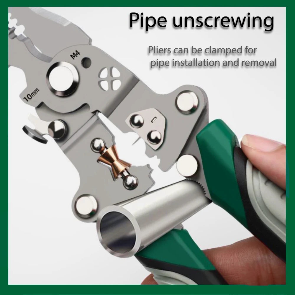 Foldable Wire Stripper & Multi-Function Crimping Pliers