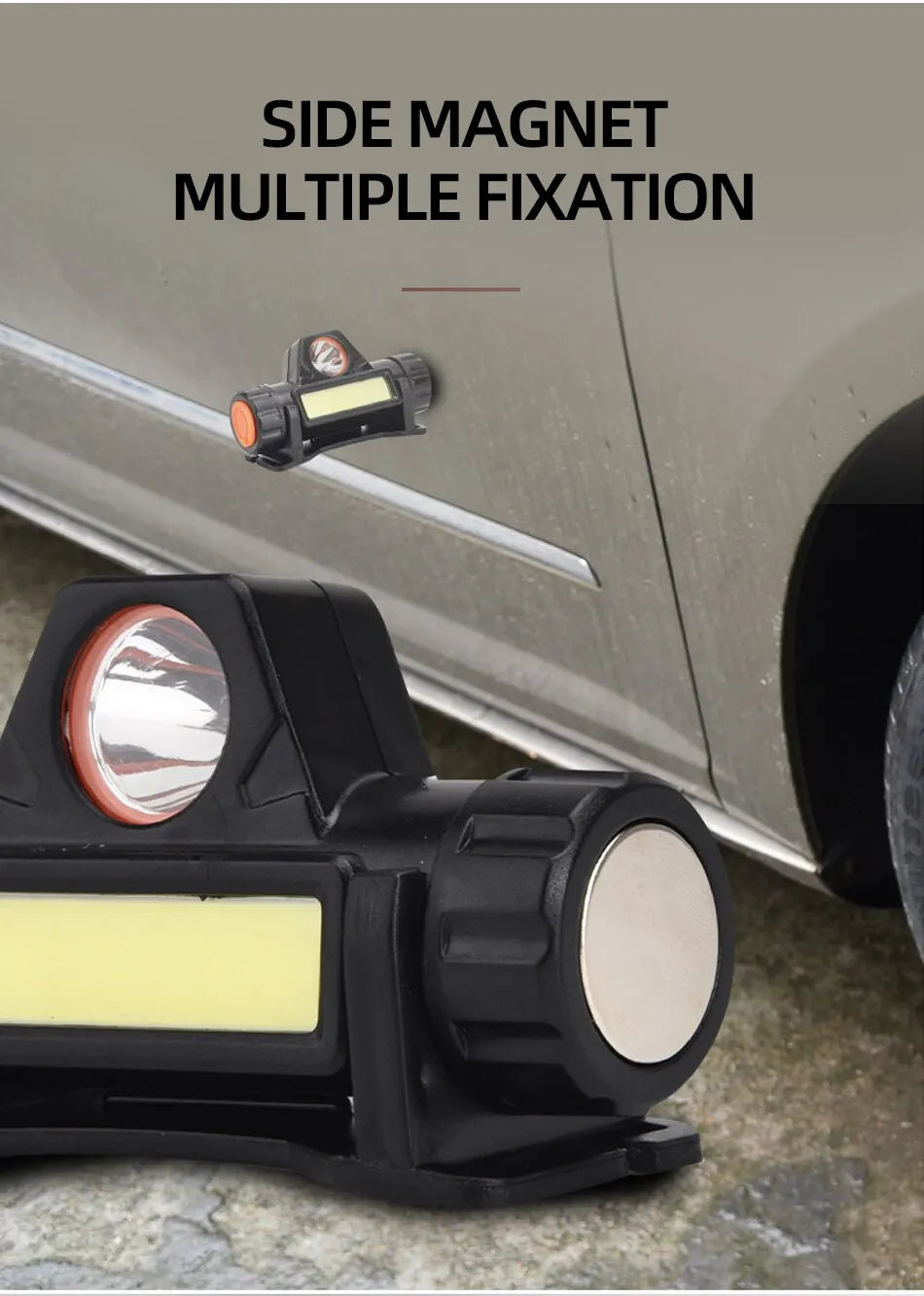 MEREDITH Rechargeable COB LED Headlamp – Magnetic, Waterproof, Super Bright