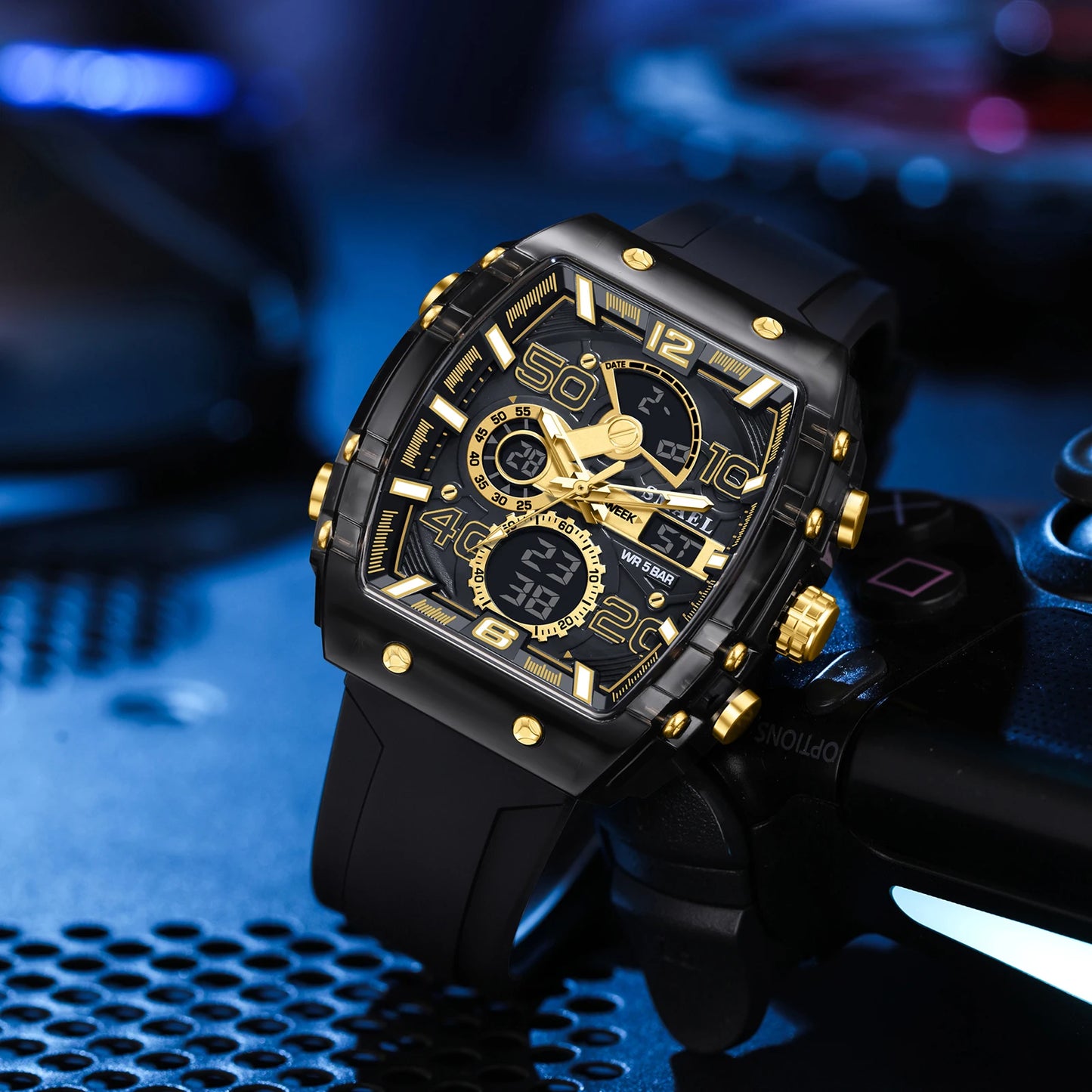 SMAEL Men's Dual Display Sports Watch – Rugged, Stylish, and Multi-Functional