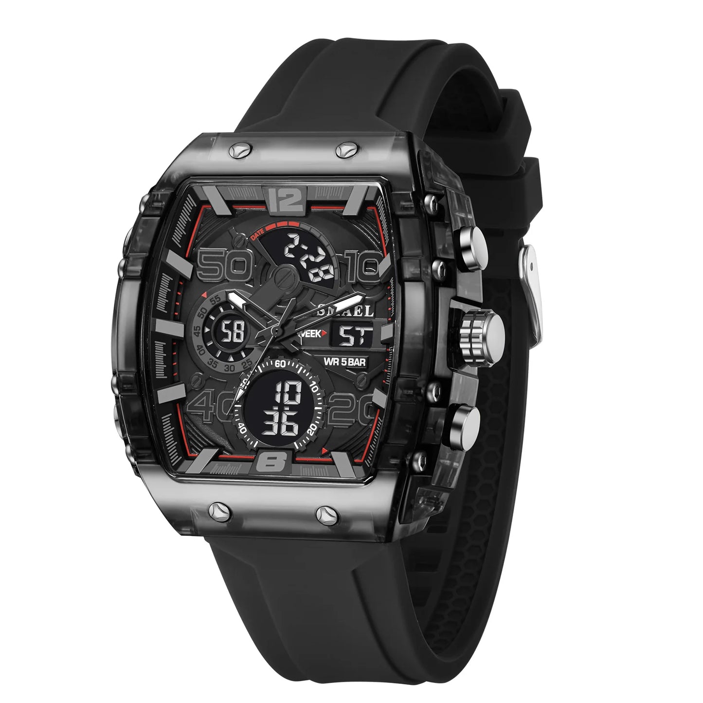 SMAEL Men's Dual Display Sports Watch – Rugged, Stylish, and Multi-Functional