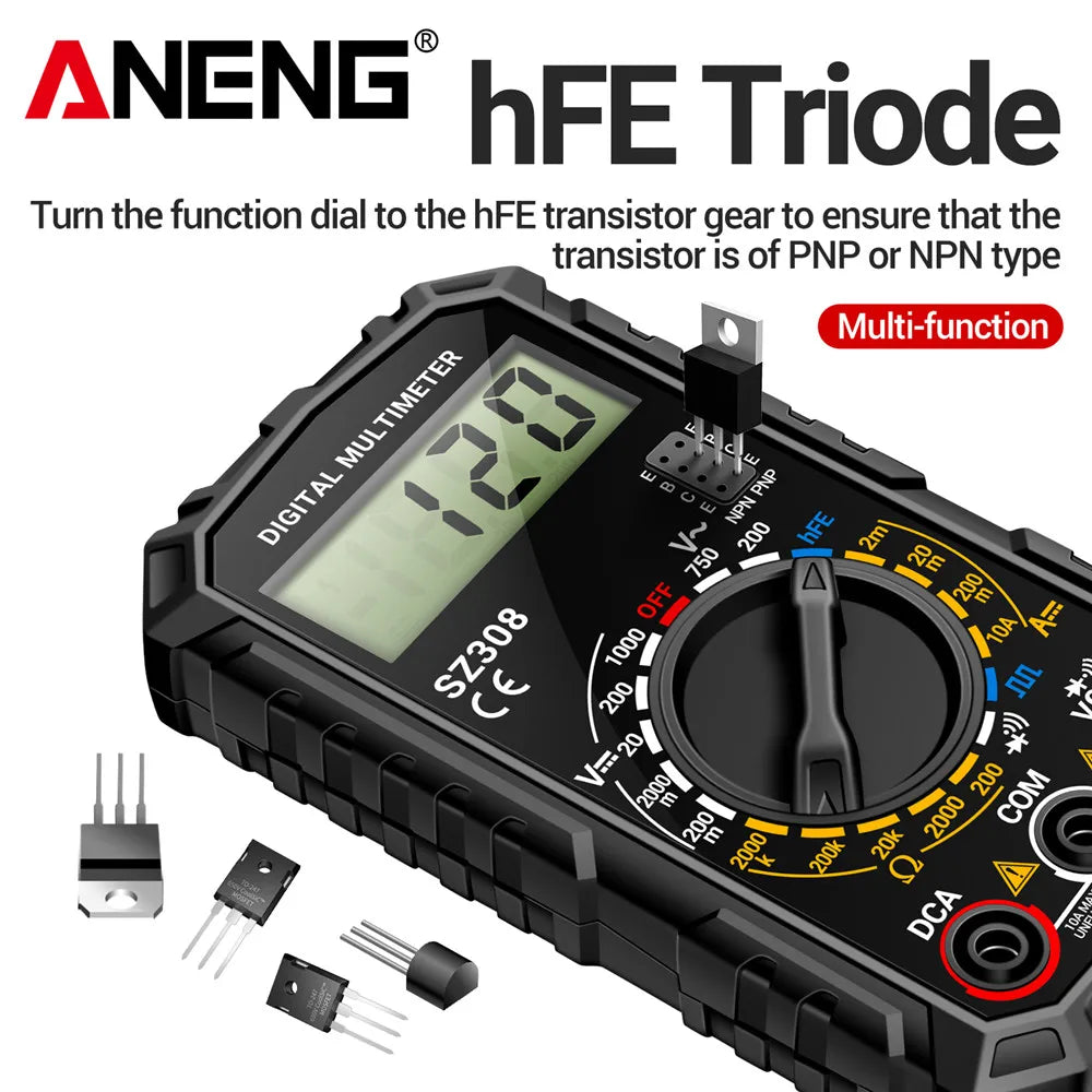 The ANENG SZ308 is a compact, user-friendly digital multimeter ideal for DIY electrical tasks