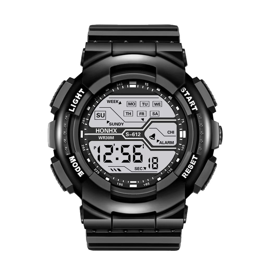 Men's Outdoor Sport Multifunction Digital Watch – Large LED Display, Waterproof & Shock Resistant