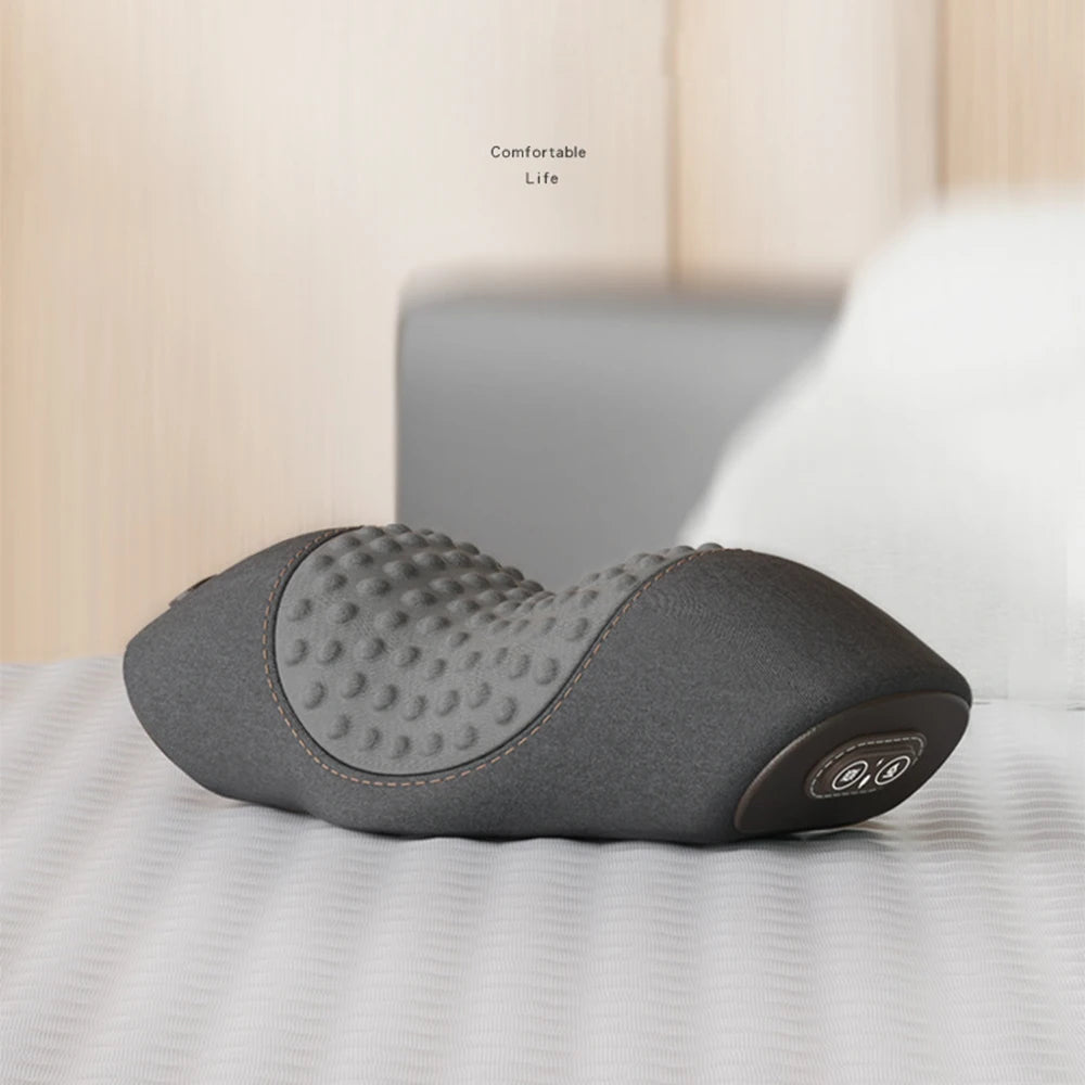 Electric Neck Massage Pillow Heating Vibration Neck Massager Back Cervical Traction Relax Sleeping Memory Foam Spine Support