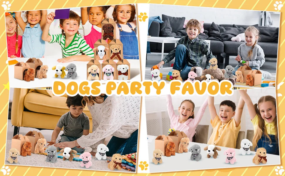 18-Piece Mini Plush Stuffed Puppy Dogs – Soft Party Favors, Gifts & Decor for Kids and Adults
