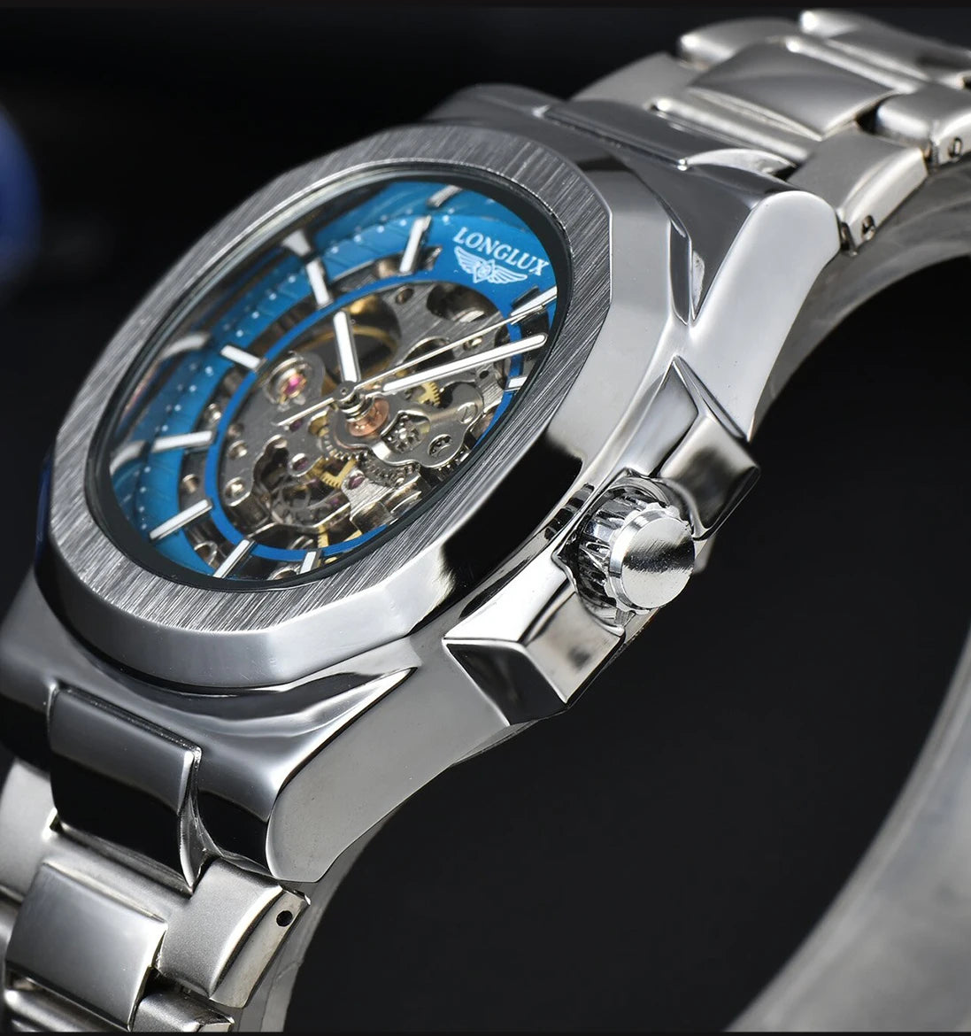LONGLUX Men's Automatic Skeleton Watch – Luxury Style Meets Mechanical Precision