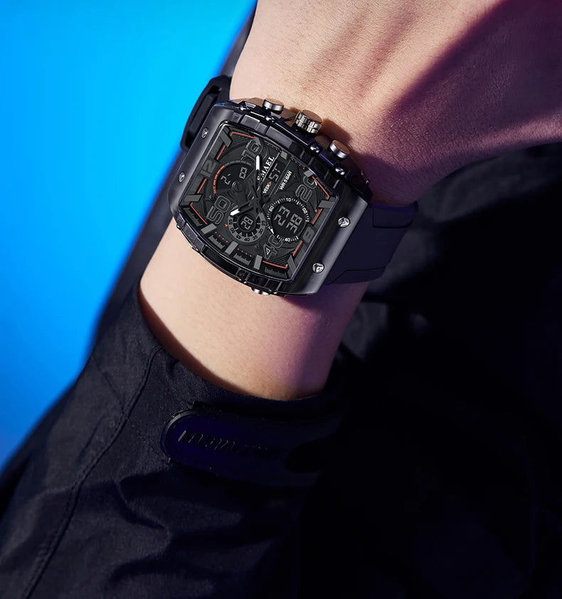SMAEL Men's Dual Display Sports Watch – Rugged, Stylish, and Multi-Functional