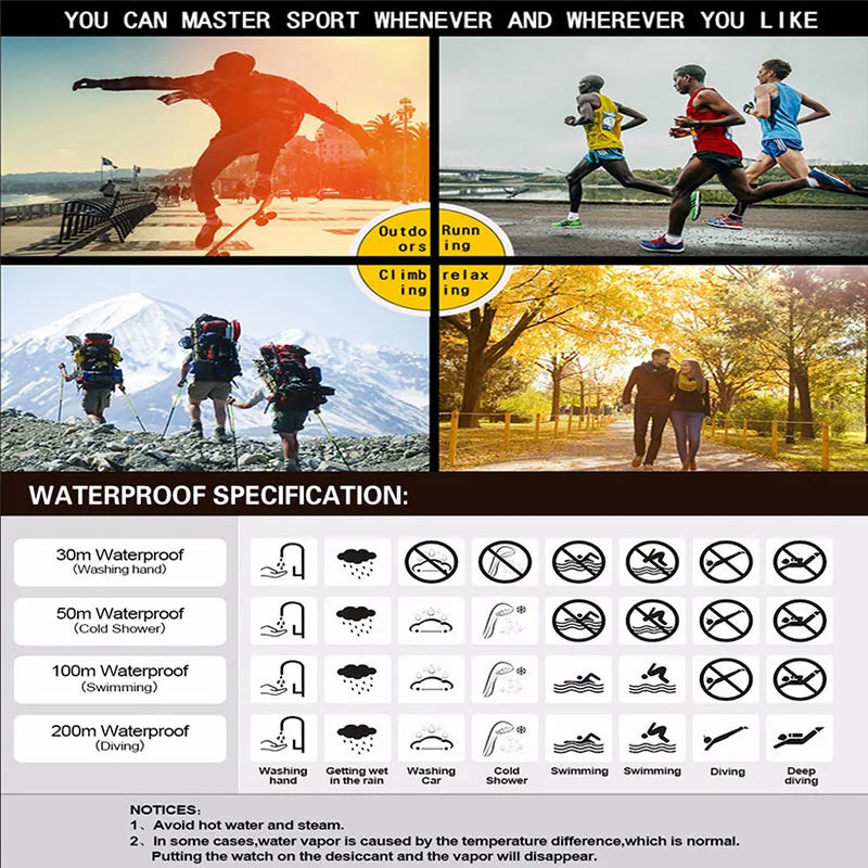 Men's Outdoor Sport Multifunction Digital Watch – Large LED Display, Waterproof & Shock Resistant