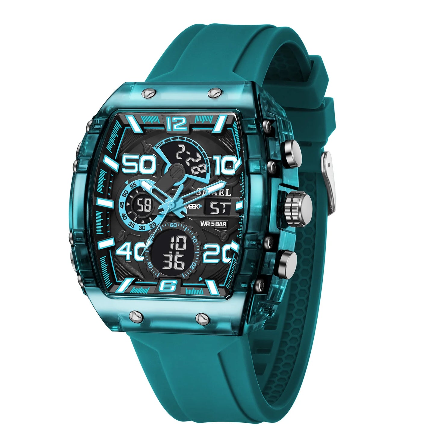 SMAEL Men's Dual Display Sports Watch – Rugged, Stylish, and Multi-Functional