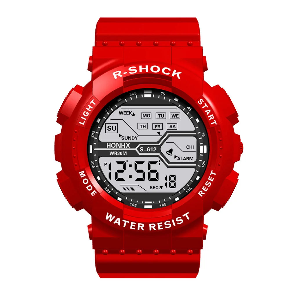 Men's Outdoor Sport Multifunction Digital Watch – Large LED Display, Waterproof & Shock Resistant