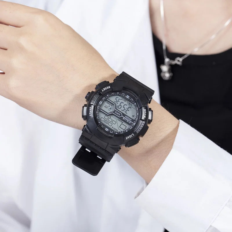Men's Outdoor Sport Multifunction Digital Watch – Large LED Display, Waterproof & Shock Resistant