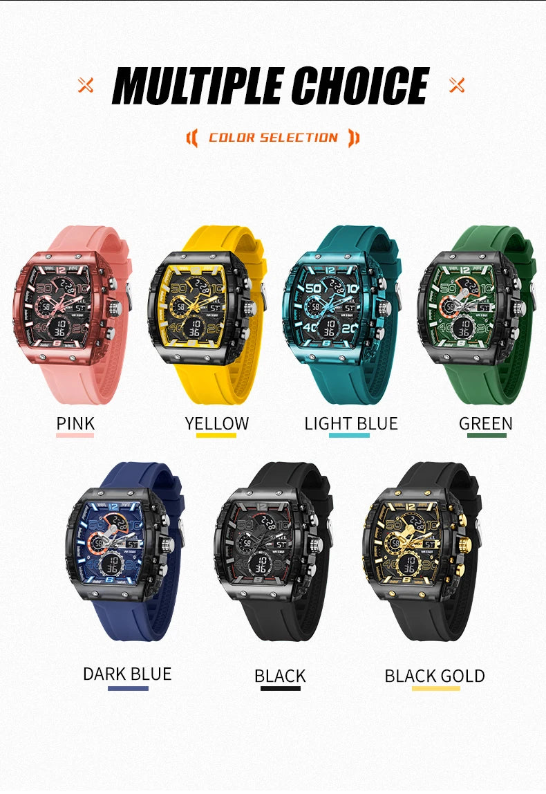 SMAEL Men's Dual Display Sports Watch – Rugged, Stylish, and Multi-Functional