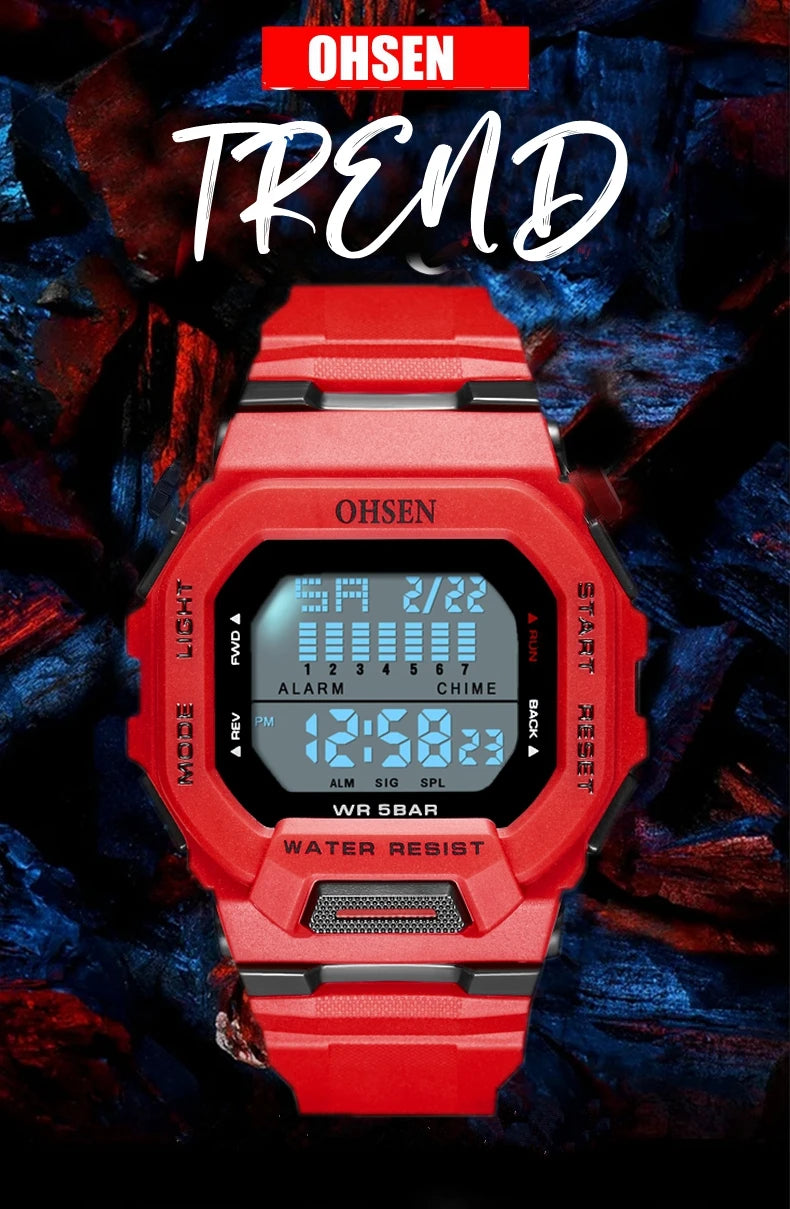 OHSEN Men's Digital Sports Watch – Rugged, Functional, and Built for Performance
