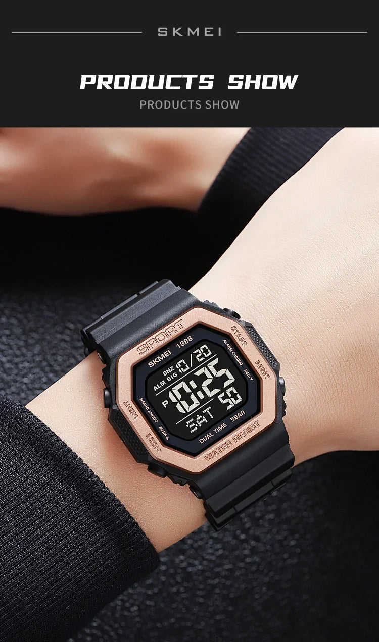 Men's Digital Sport Watch – Rugged LED Military Style