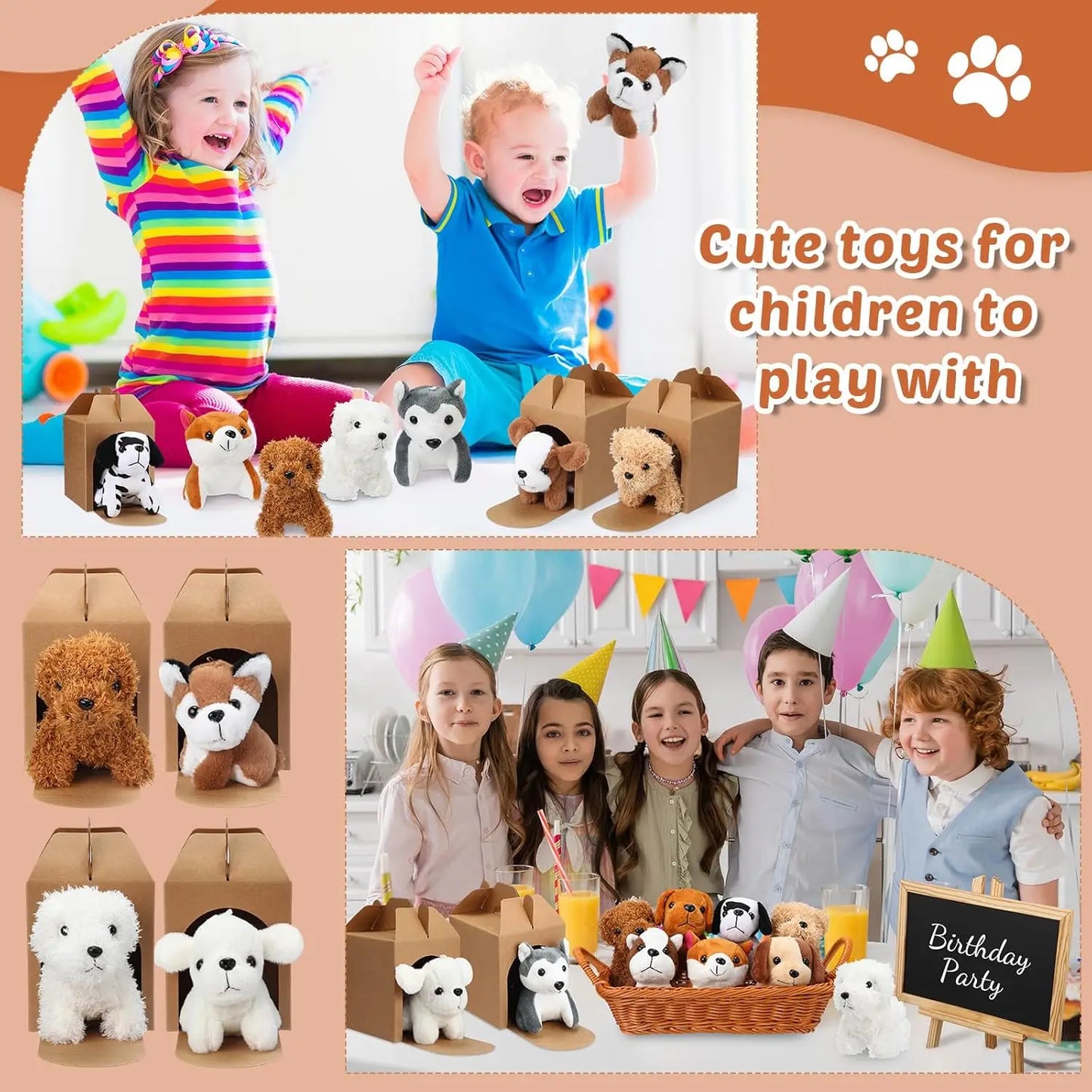 18-Piece Mini Plush Stuffed Puppy Dogs – Soft Party Favors, Gifts & Decor for Kids and Adults
