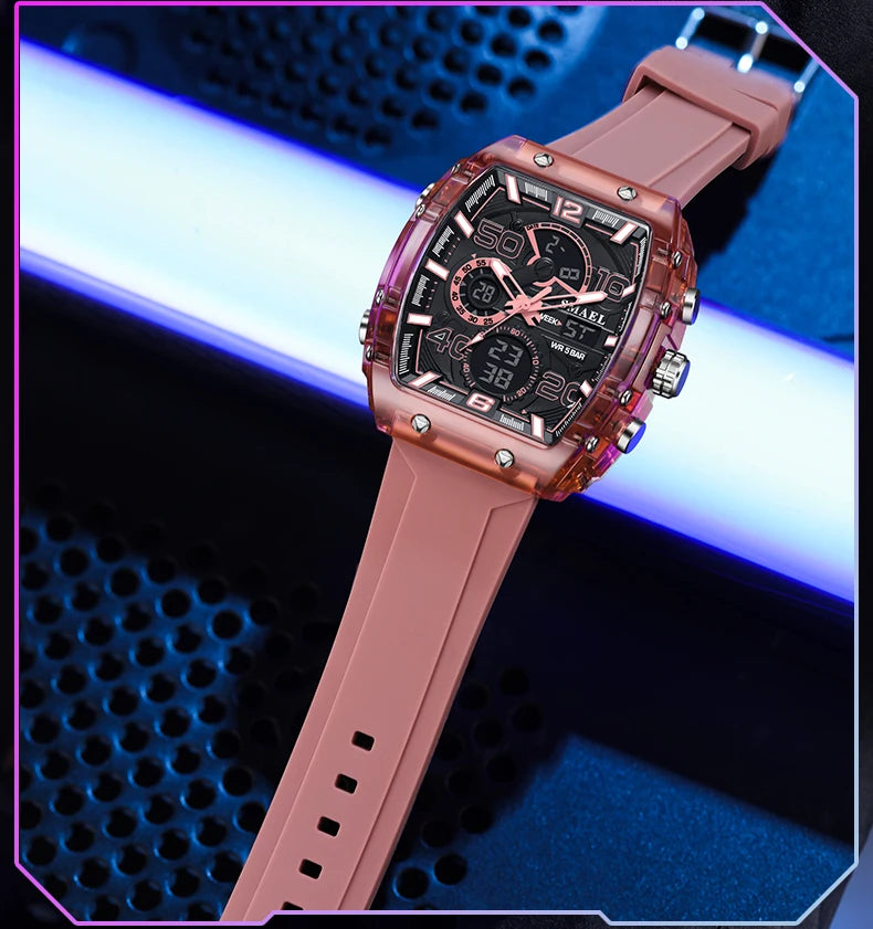 SMAEL Men's Dual Display Sports Watch – Rugged, Stylish, and Multi-Functional