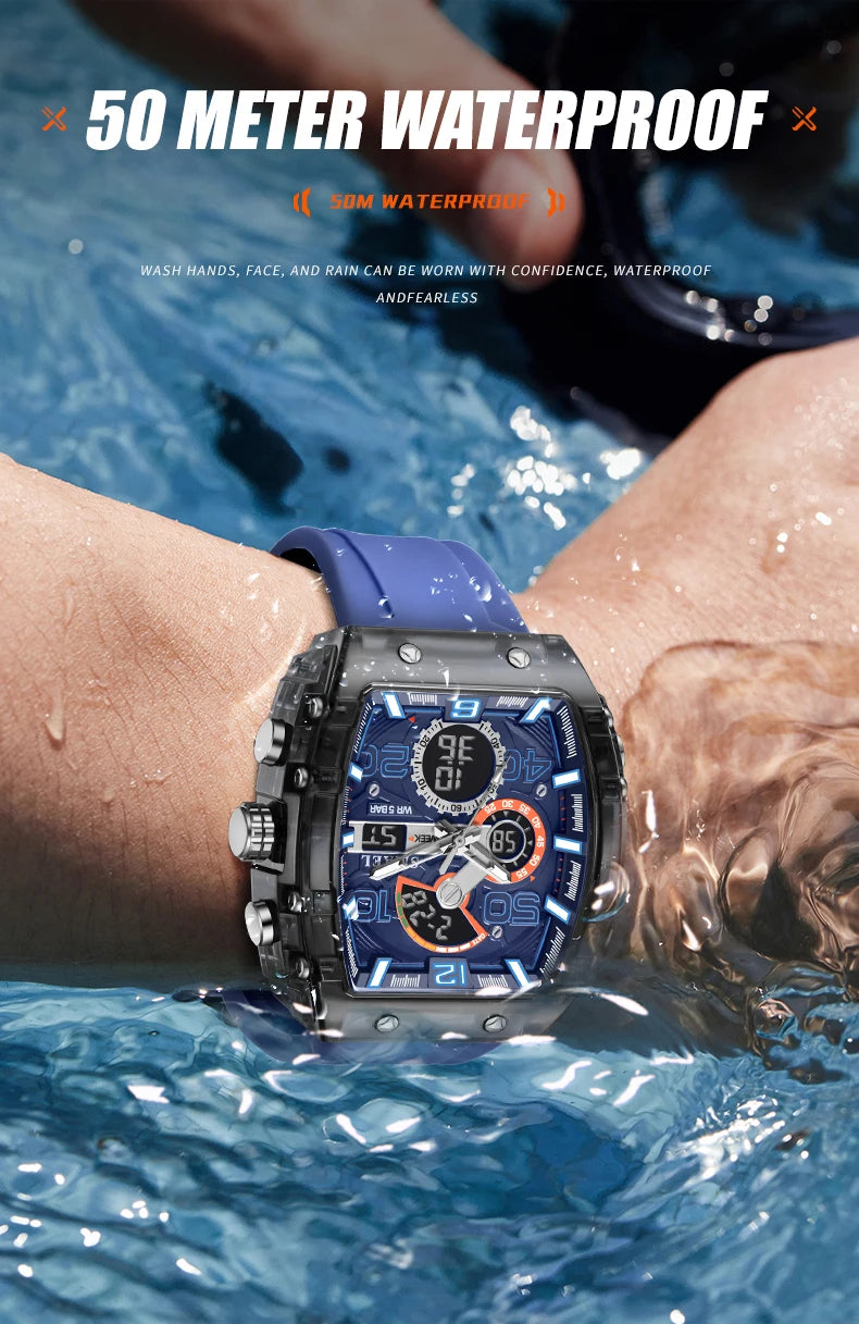 SMAEL Men's Dual Display Sports Watch – Rugged, Stylish, and Multi-Functional