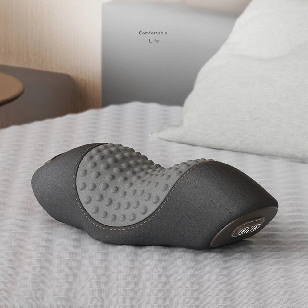 Electric Neck Massage Pillow Heating Vibration Neck Massager Back Cervical Traction Relax Sleeping Memory Foam Spine Support