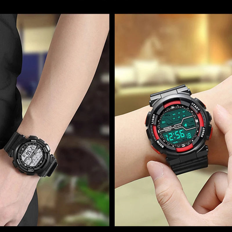 Men's Outdoor Sport Multifunction Digital Watch – Large LED Display, Waterproof & Shock Resistant