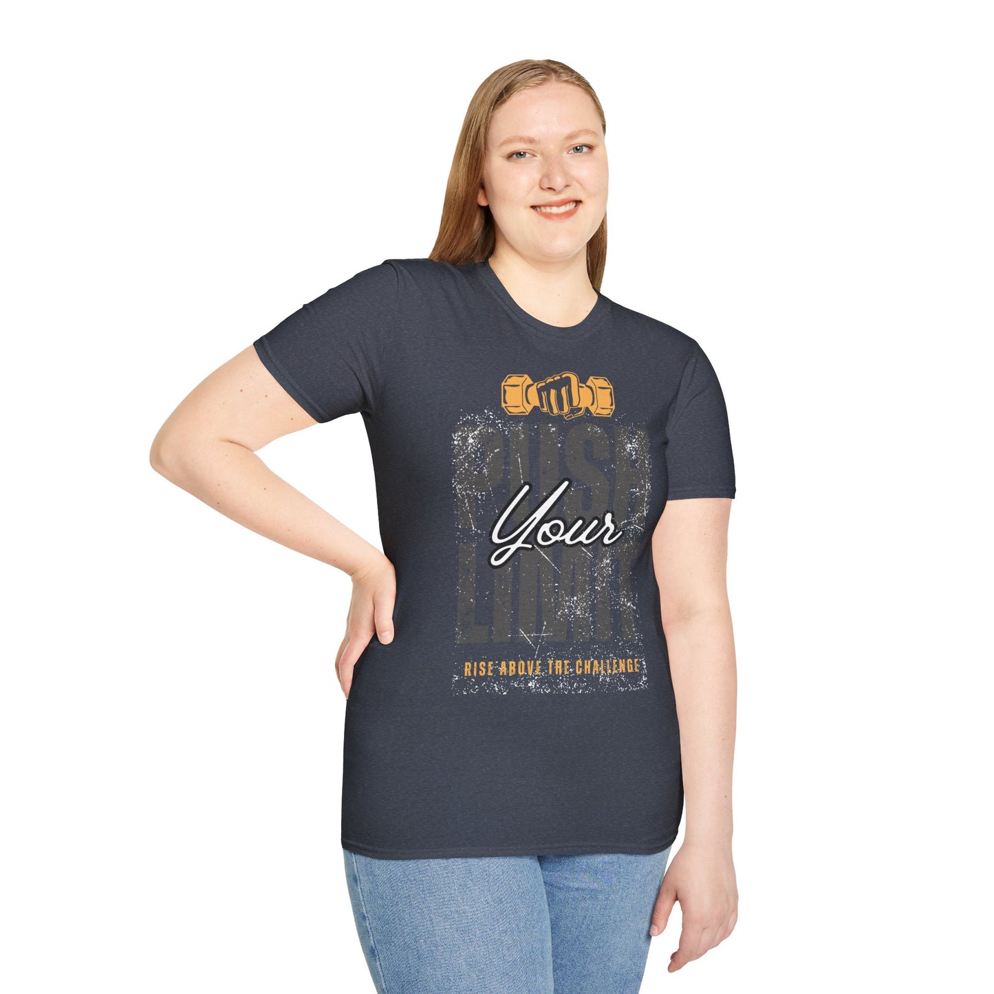 Motivational Fitness T-Shirt - 'Push Your Limit' - Unisex Softstyle Tee for Gym Lovers