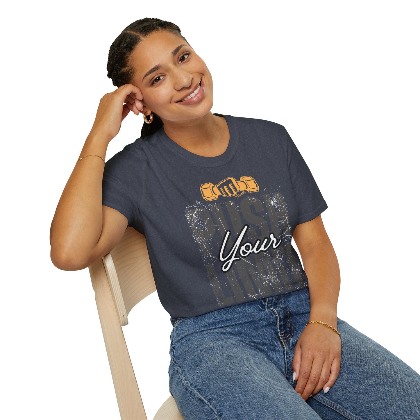 Motivational Fitness T-Shirt - 'Push Your Limit' - Unisex Softstyle Tee for Gym Lovers