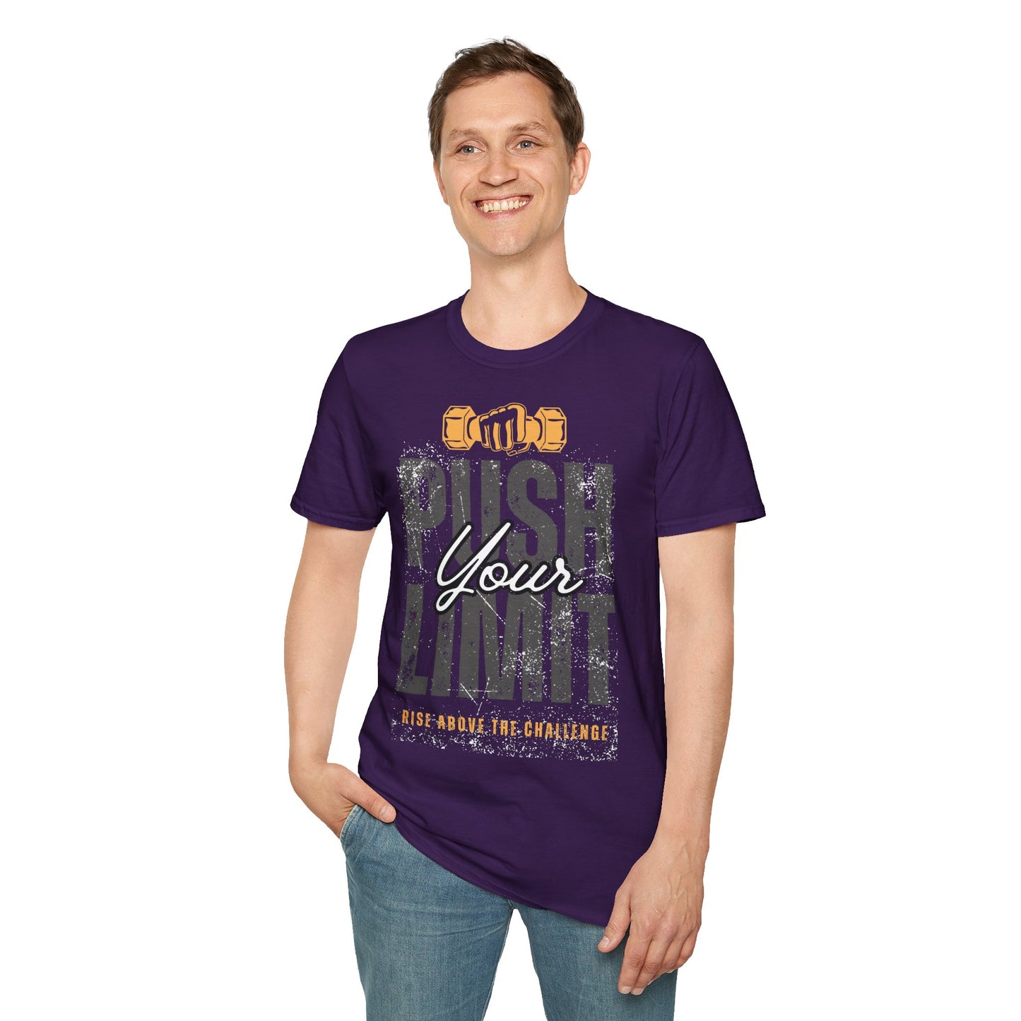 Motivational Fitness T-Shirt - 'Push Your Limit' - Unisex Softstyle Tee for Gym Lovers