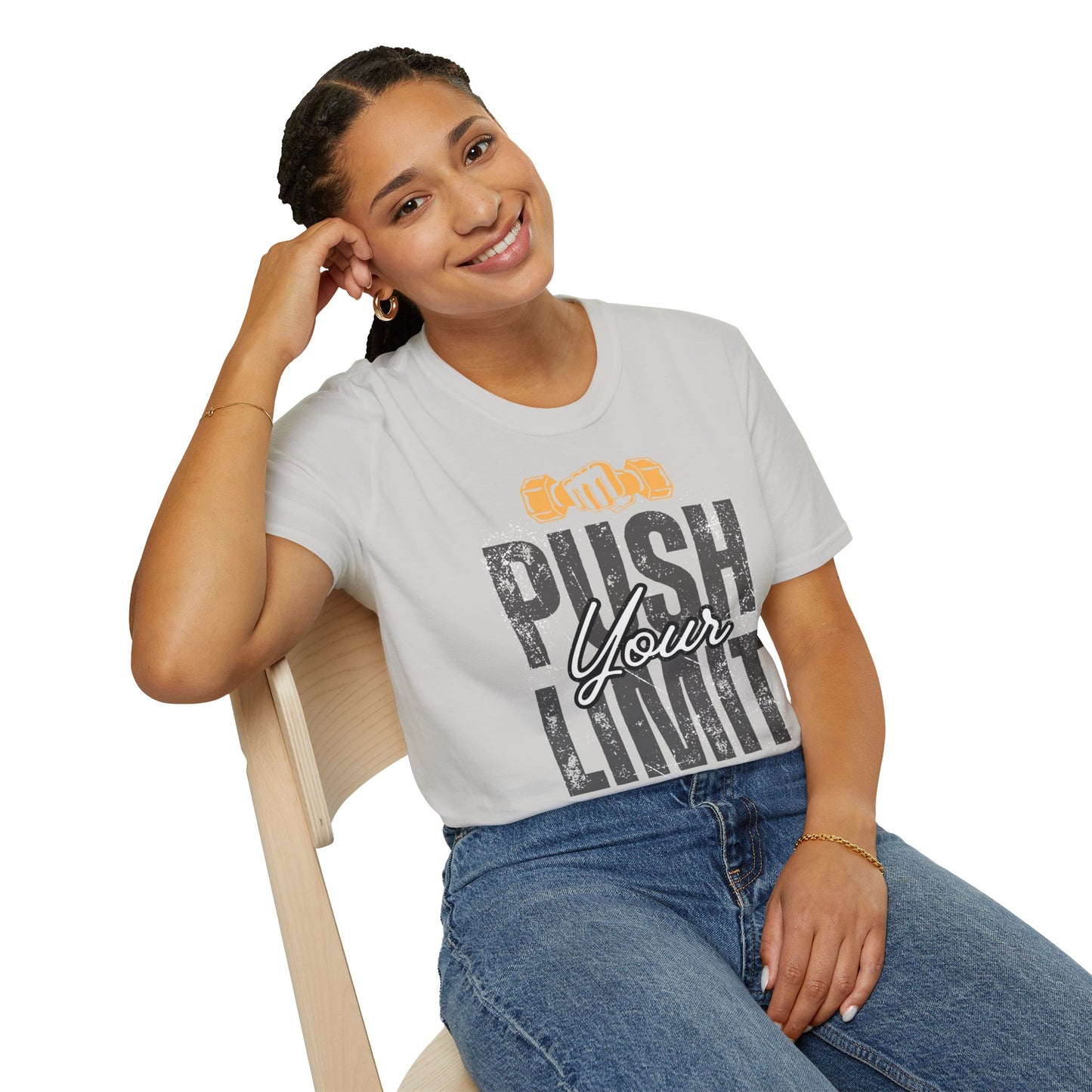 Motivational Fitness T-Shirt - 'Push Your Limit' - Unisex Softstyle Tee for Gym Lovers
