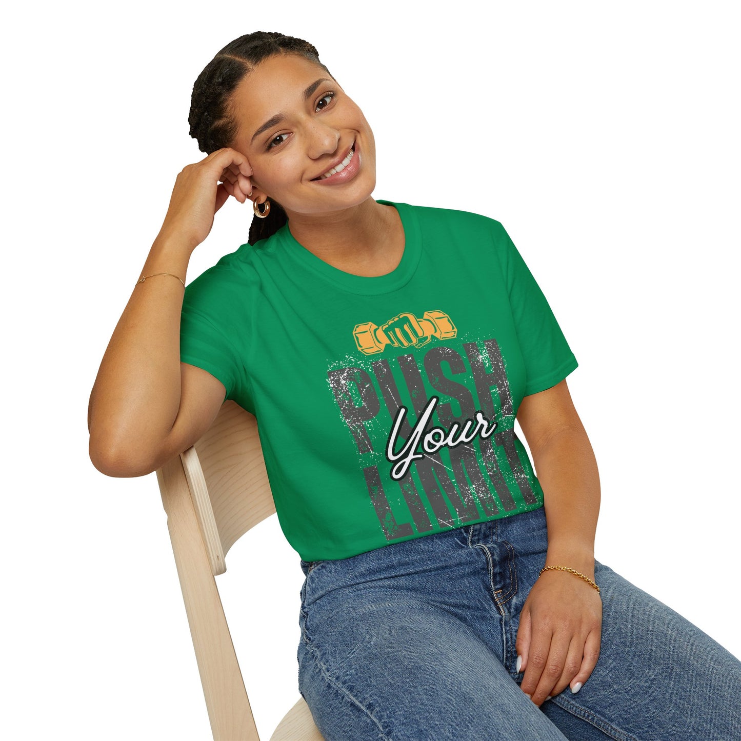 Motivational Fitness T-Shirt - 'Push Your Limit' - Unisex Softstyle Tee for Gym Lovers