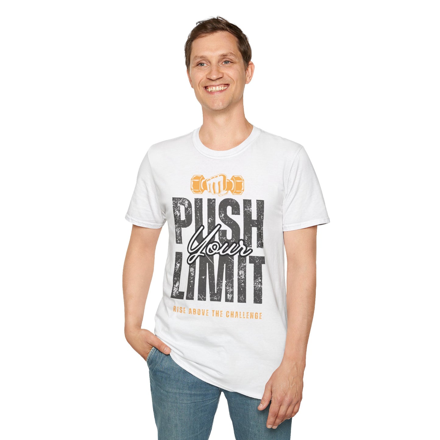 Motivational Fitness T-Shirt - 'Push Your Limit' - Unisex Softstyle Tee for Gym Lovers