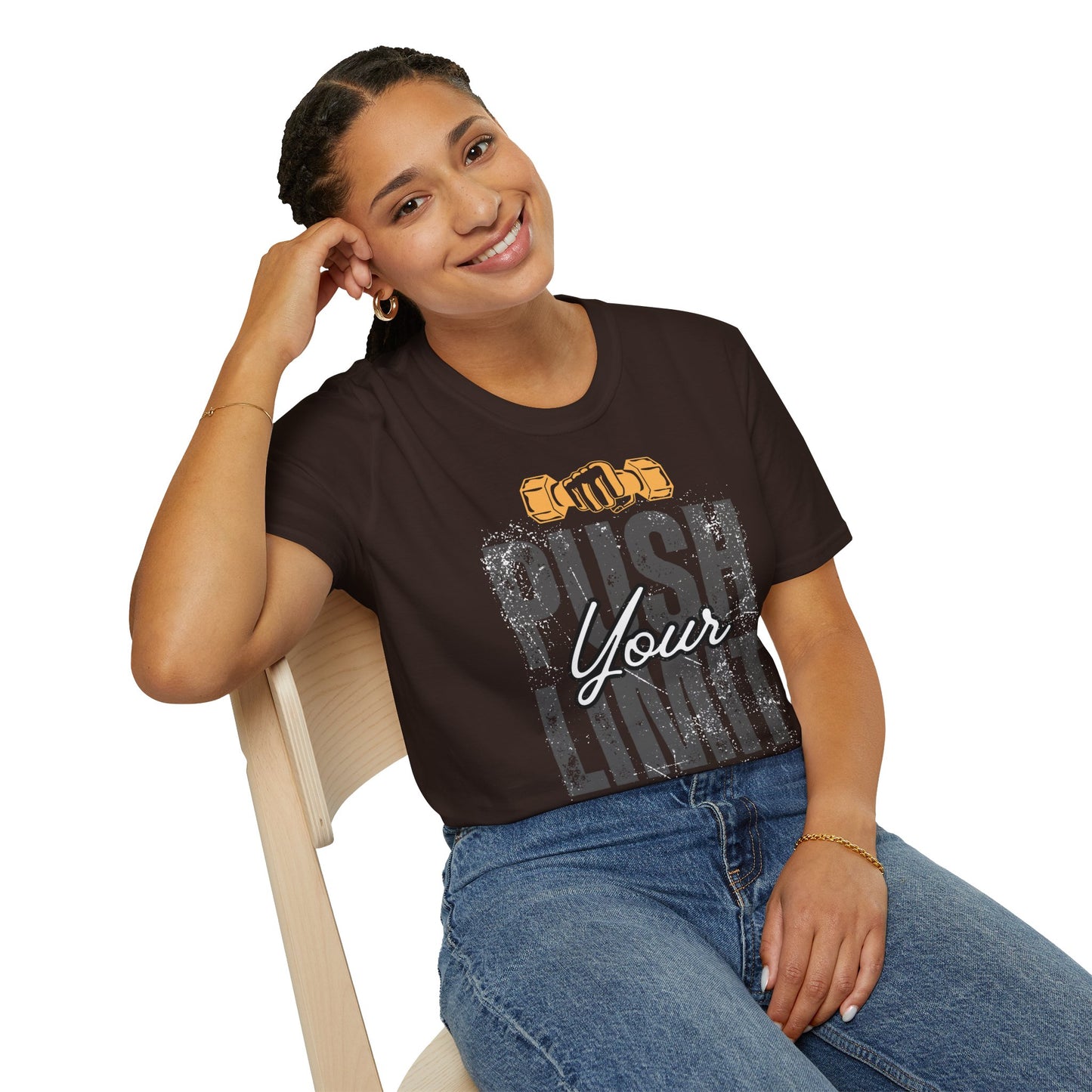 Motivational Fitness T-Shirt - 'Push Your Limit' - Unisex Softstyle Tee for Gym Lovers