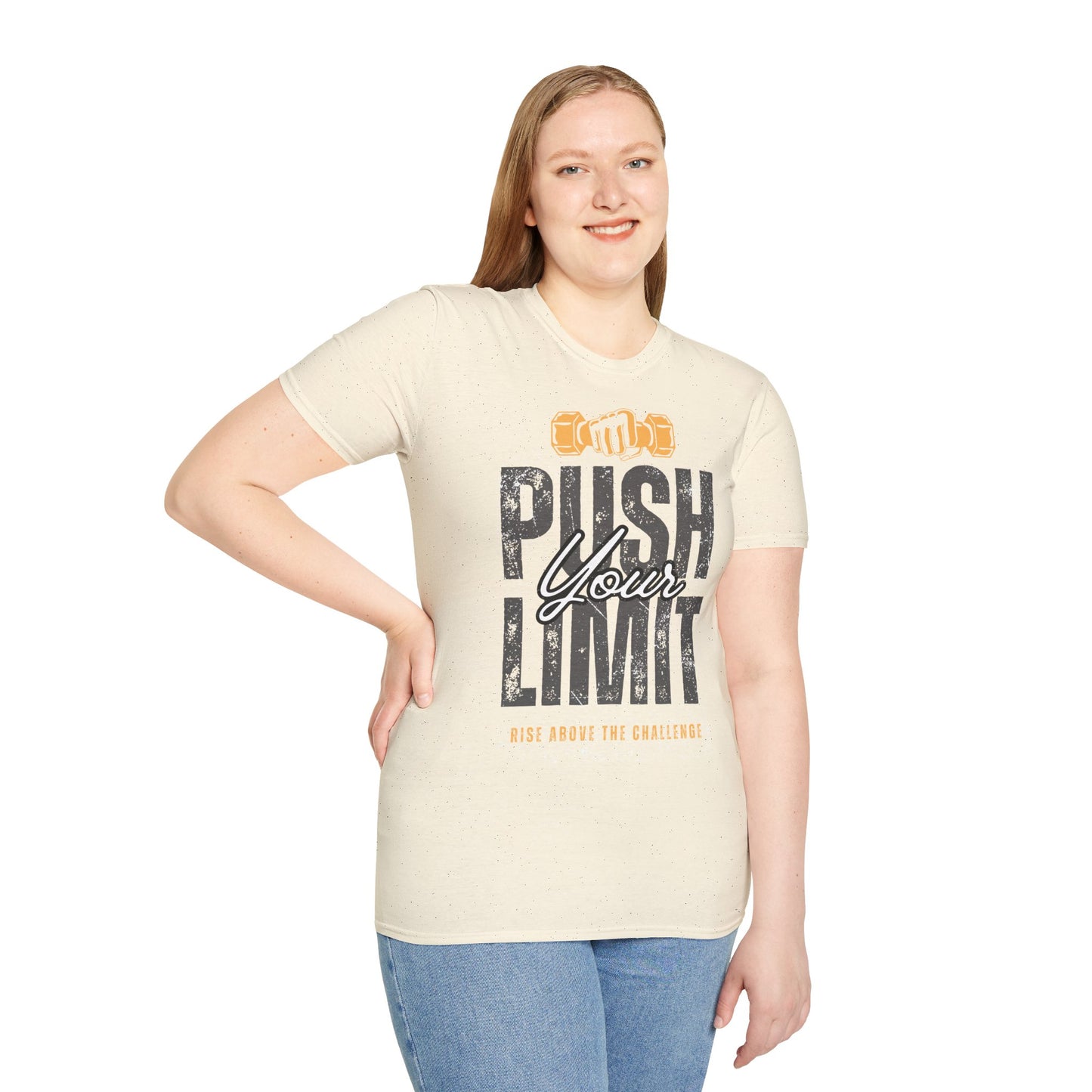 Motivational Fitness T-Shirt - 'Push Your Limit' - Unisex Softstyle Tee for Gym Lovers