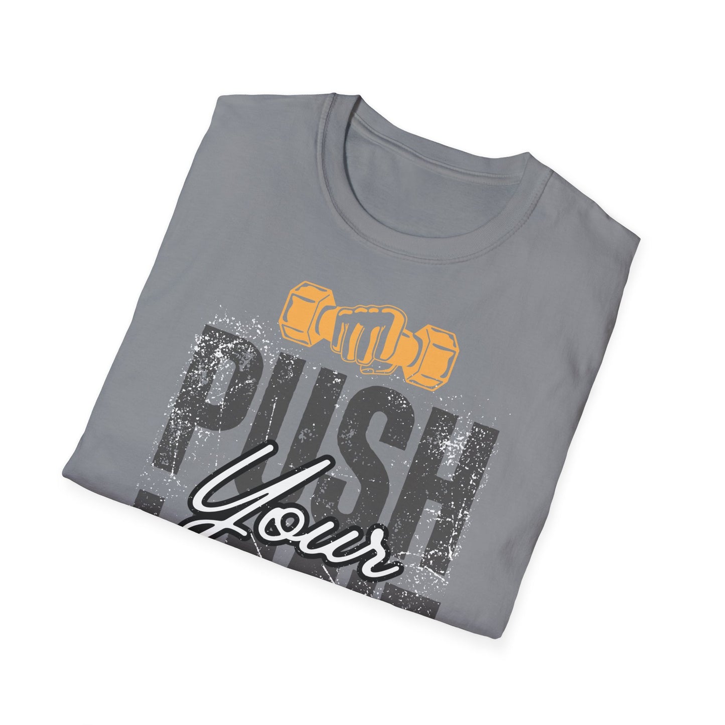 Motivational Fitness T-Shirt - 'Push Your Limit' - Unisex Softstyle Tee for Gym Lovers