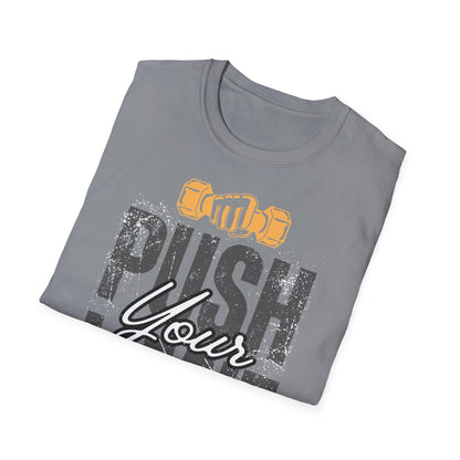 Motivational Fitness T-Shirt - 'Push Your Limit' - Unisex Softstyle Tee for Gym Lovers
