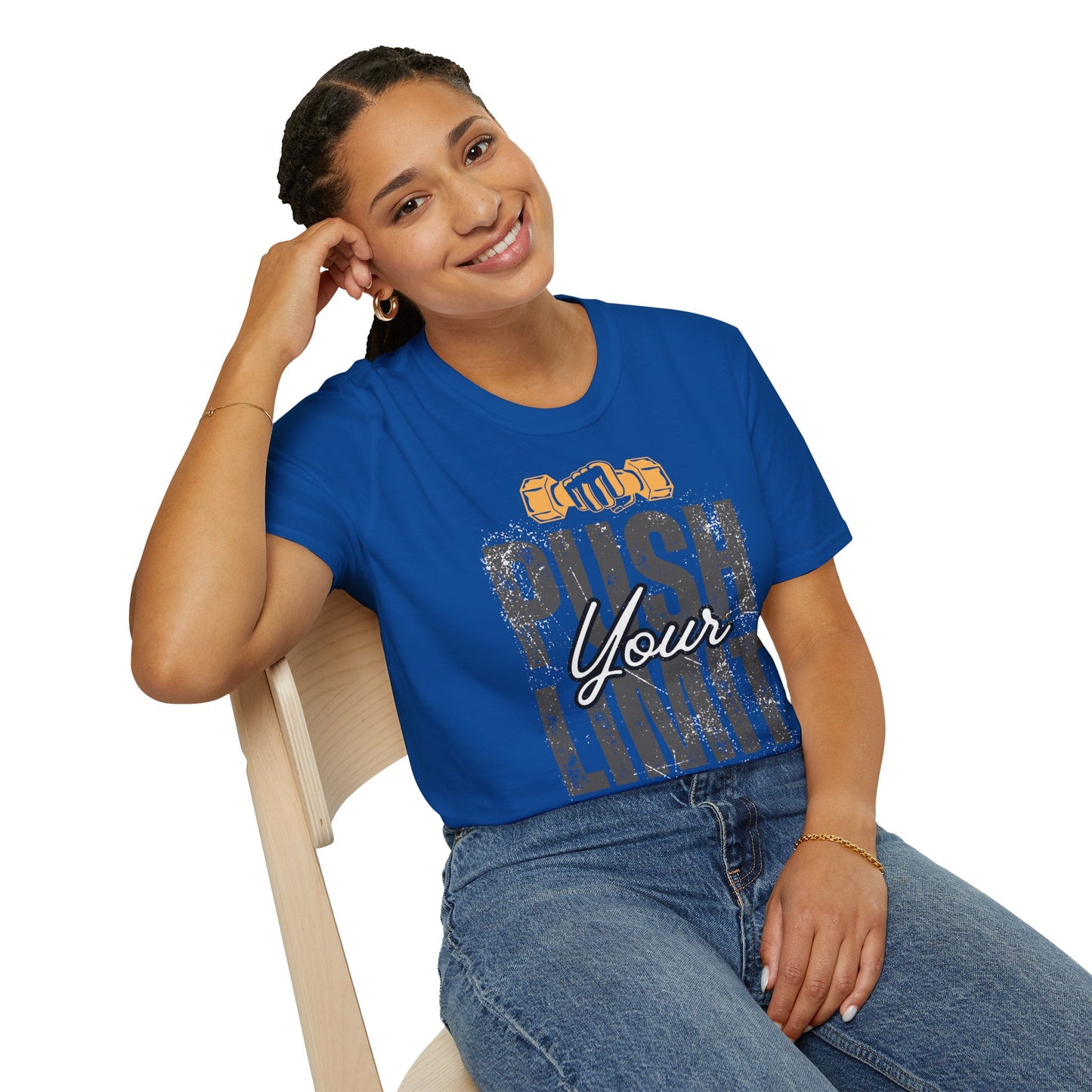 Motivational Fitness T-Shirt - 'Push Your Limit' - Unisex Softstyle Tee for Gym Lovers