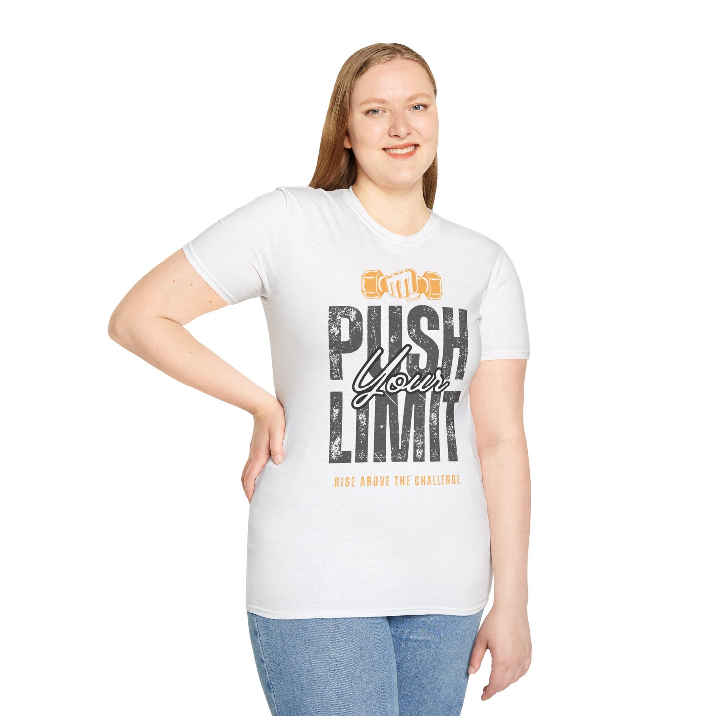 Motivational Fitness T-Shirt - 'Push Your Limit' - Unisex Softstyle Tee for Gym Lovers