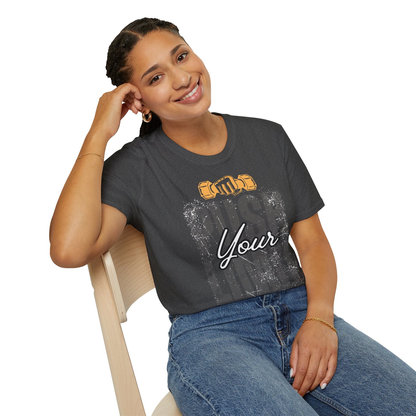 Motivational Fitness T-Shirt - 'Push Your Limit' - Unisex Softstyle Tee for Gym Lovers