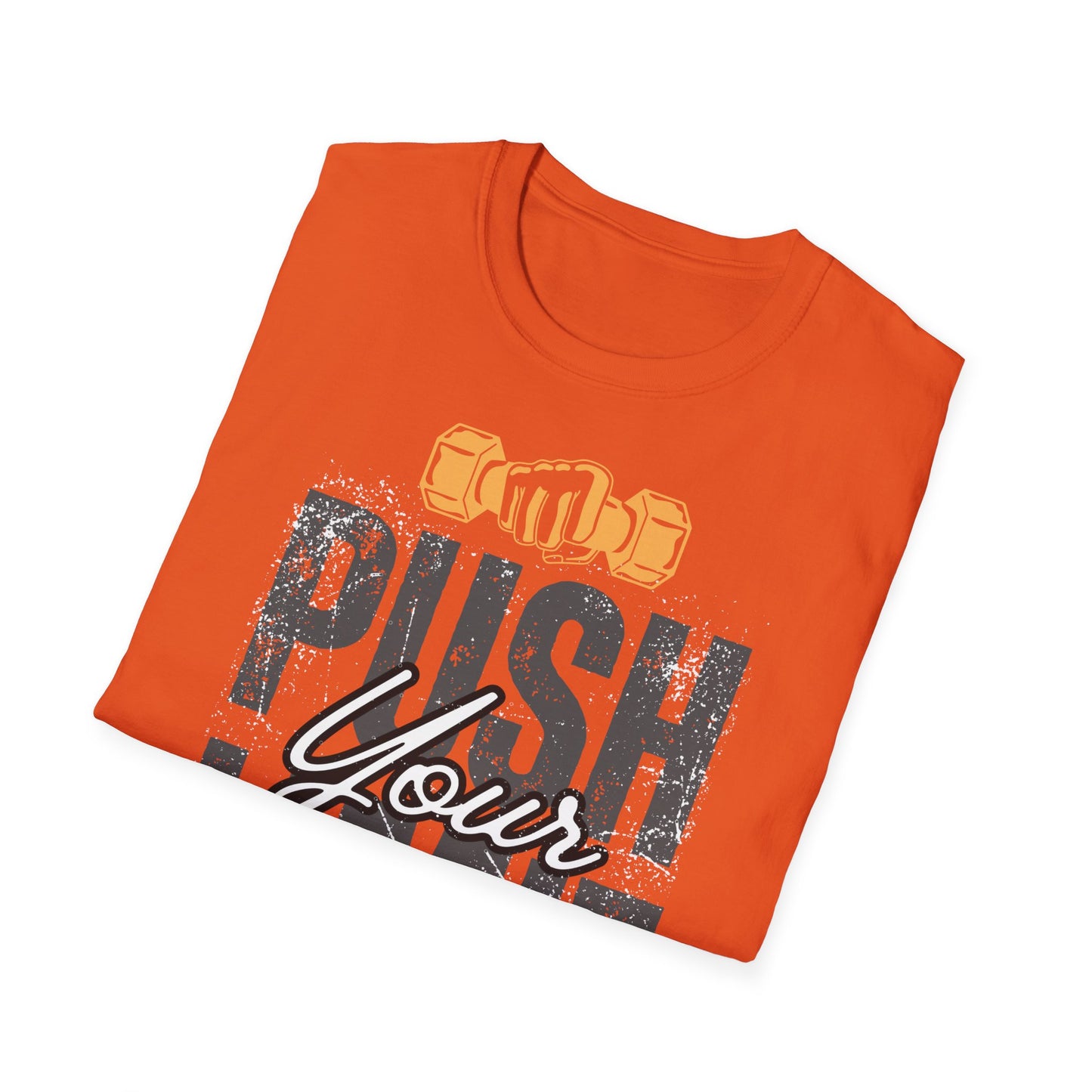 Motivational Fitness T-Shirt - 'Push Your Limit' - Unisex Softstyle Tee for Gym Lovers