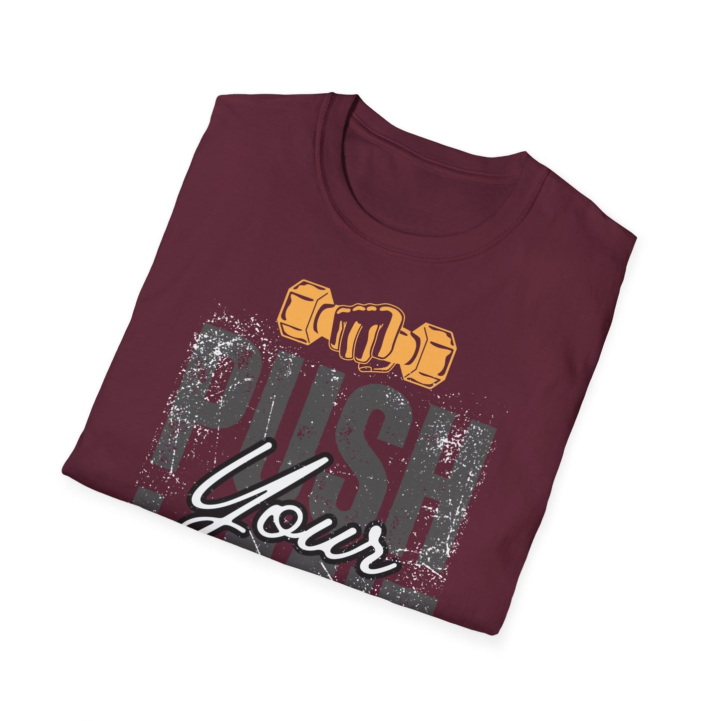 Motivational Fitness T-Shirt - 'Push Your Limit' - Unisex Softstyle Tee for Gym Lovers