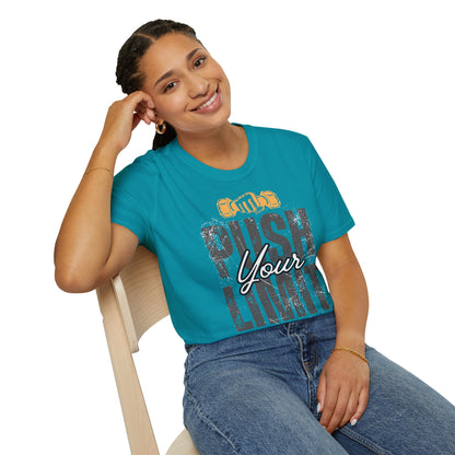 Motivational Fitness T-Shirt - 'Push Your Limit' - Unisex Softstyle Tee for Gym Lovers