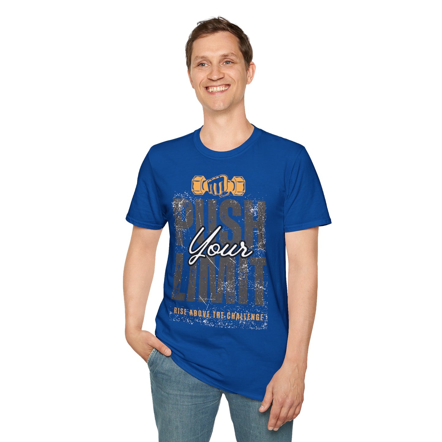 Motivational Fitness T-Shirt - 'Push Your Limit' - Unisex Softstyle Tee for Gym Lovers