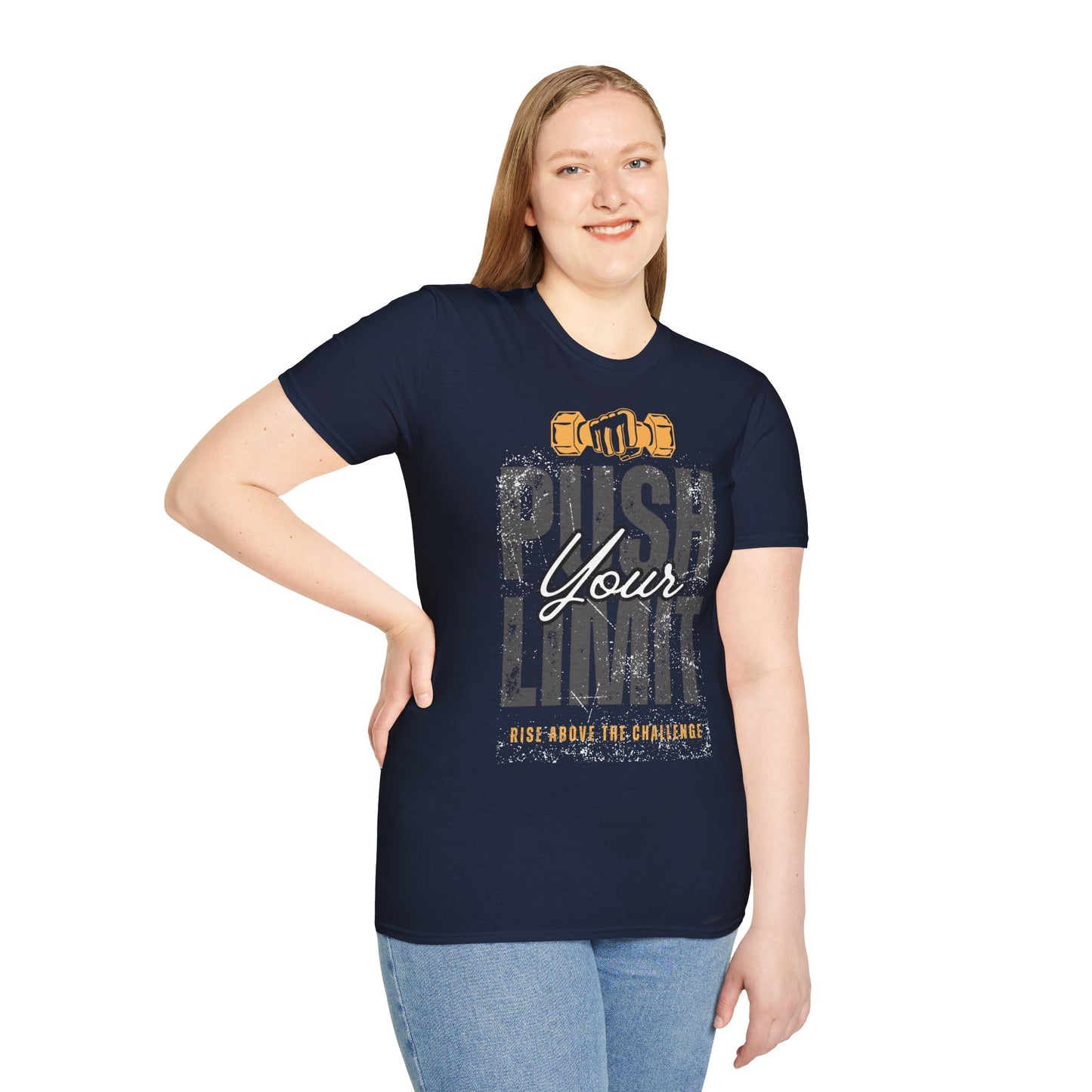 Motivational Fitness T-Shirt - 'Push Your Limit' - Unisex Softstyle Tee for Gym Lovers